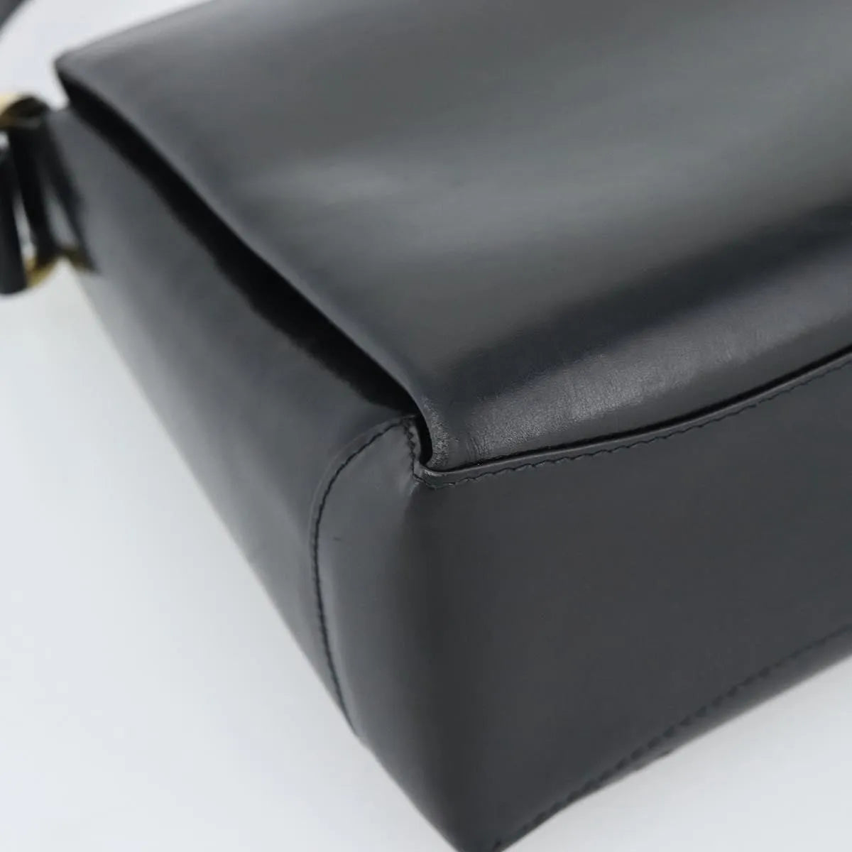 Gucci Vintage Convertible Box Leather, Black, Leather, Handbag