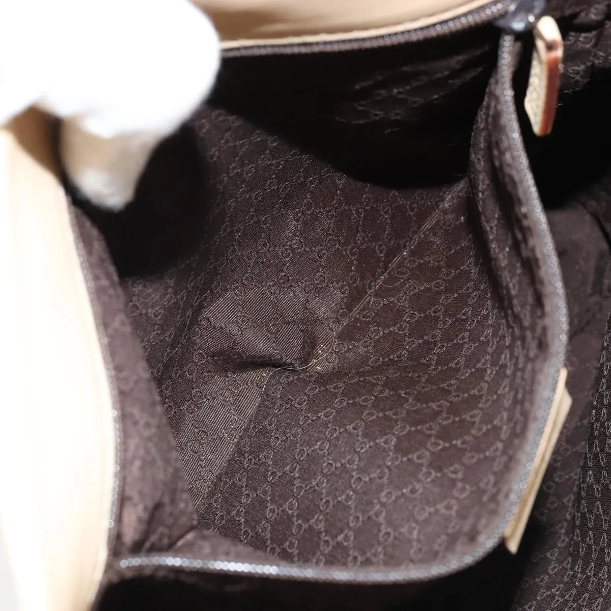 Gucci Vintage Leather, Beige, Leather, Shoulder Bag