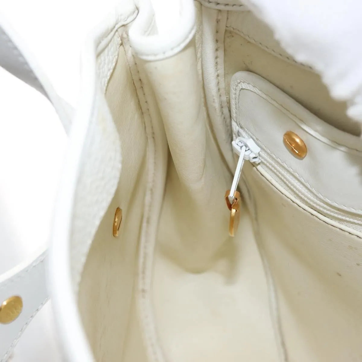 Christian Dior Vintage Leather, White_gold, Leather, Shoulder Bag