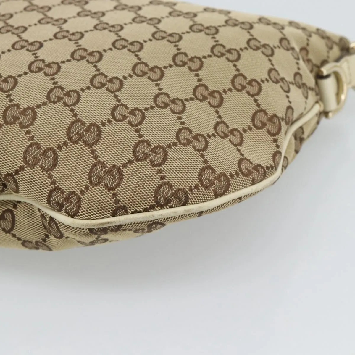 Gucci Britt Half Moon Hobo GG Canvas, Beige, Canvas, Shoulder Bag