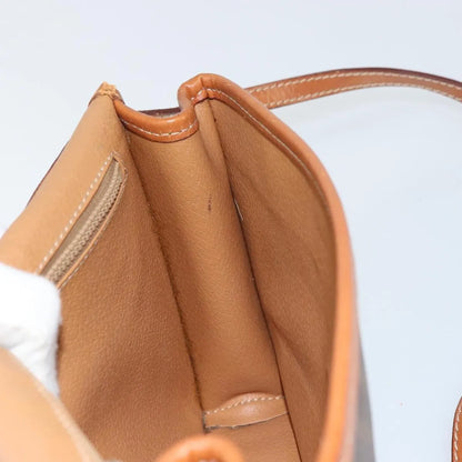 Celine Vintage Macadam Circle Logo Canvas and Leather, Brown, Canvas, Shoulder Bag