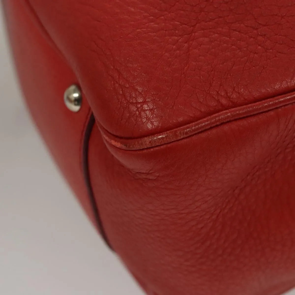 Salvatore Ferragamo Gancini Handle Tote Leather, Red, Leather, Handbag