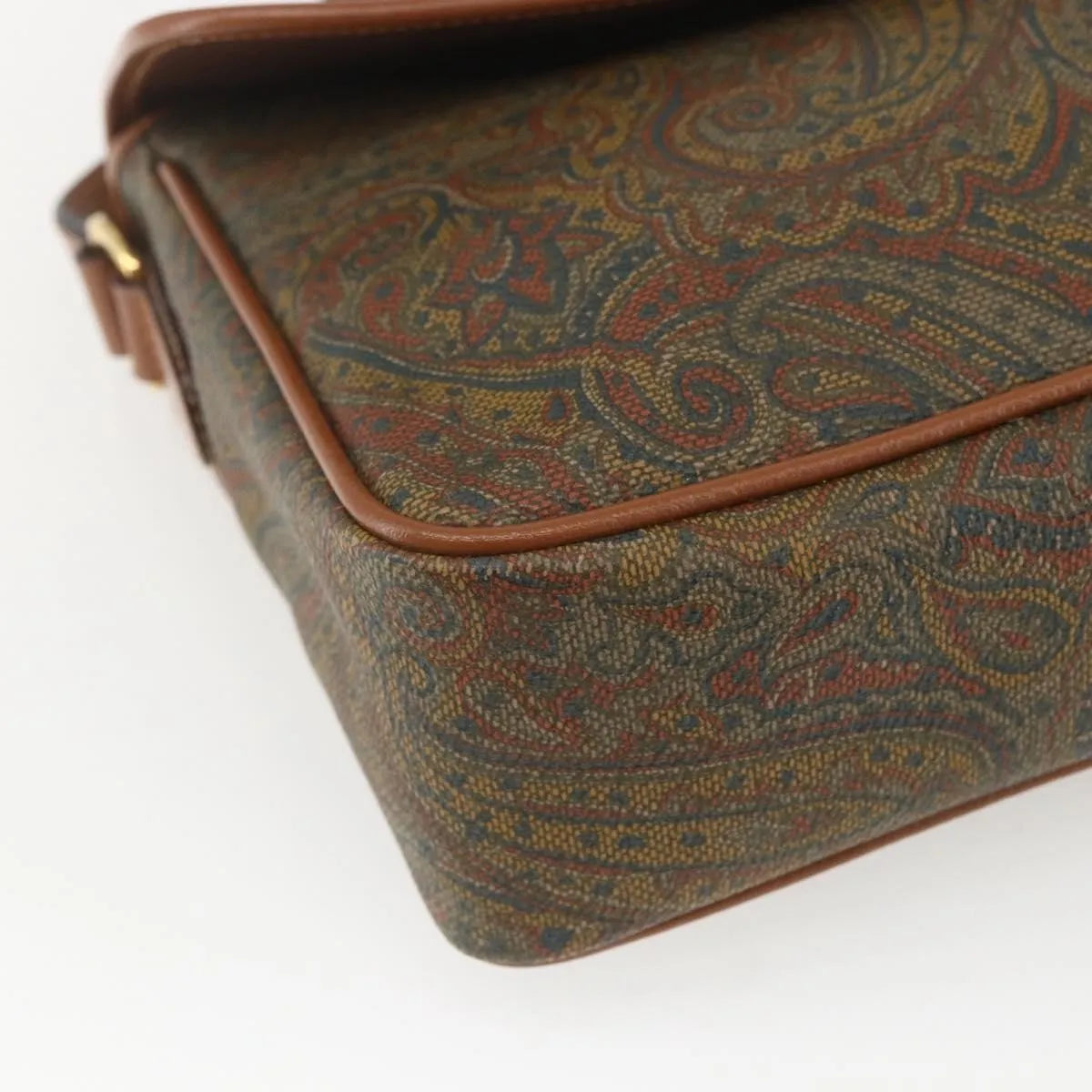 Valentino Garavani Vintage Canvas and Leather, Brown, Canvas, Shoulder Bag