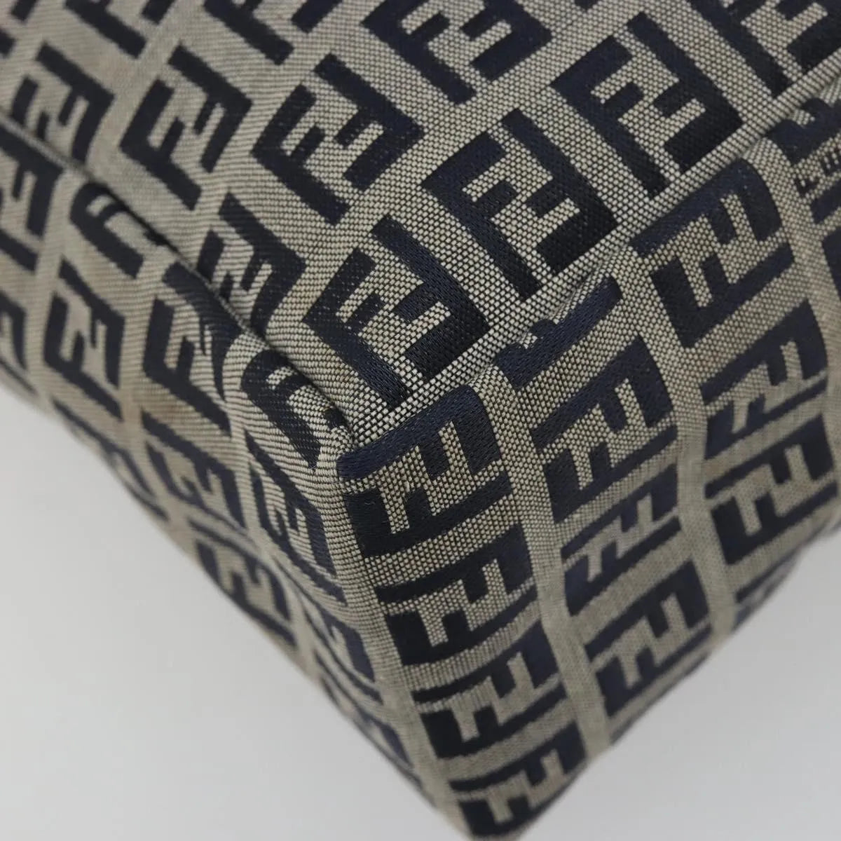 Fendi Vintage Tote Zucchino Canvas, Navy, Canvas, Tote Bag