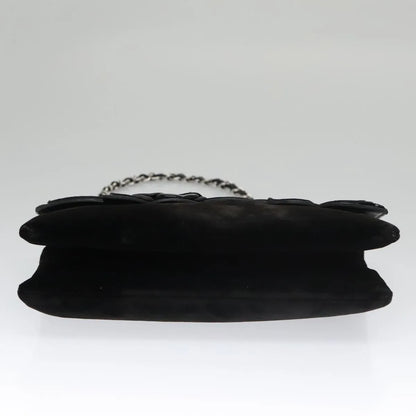 Chanel Camellia No.5 Chain Flap Velvet, Black, Velvet, Shoulder Bag