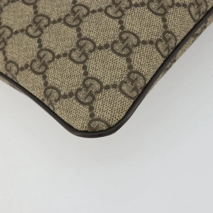 Gucci Zip Top Messenger GG Canvas with Leather, Beige, Canvas, Shoulder Bag