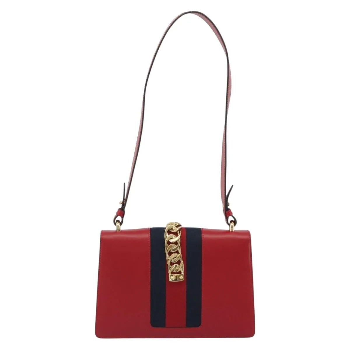 Gucci Sylvie Leather, Red, Leather, Shoulder Bag