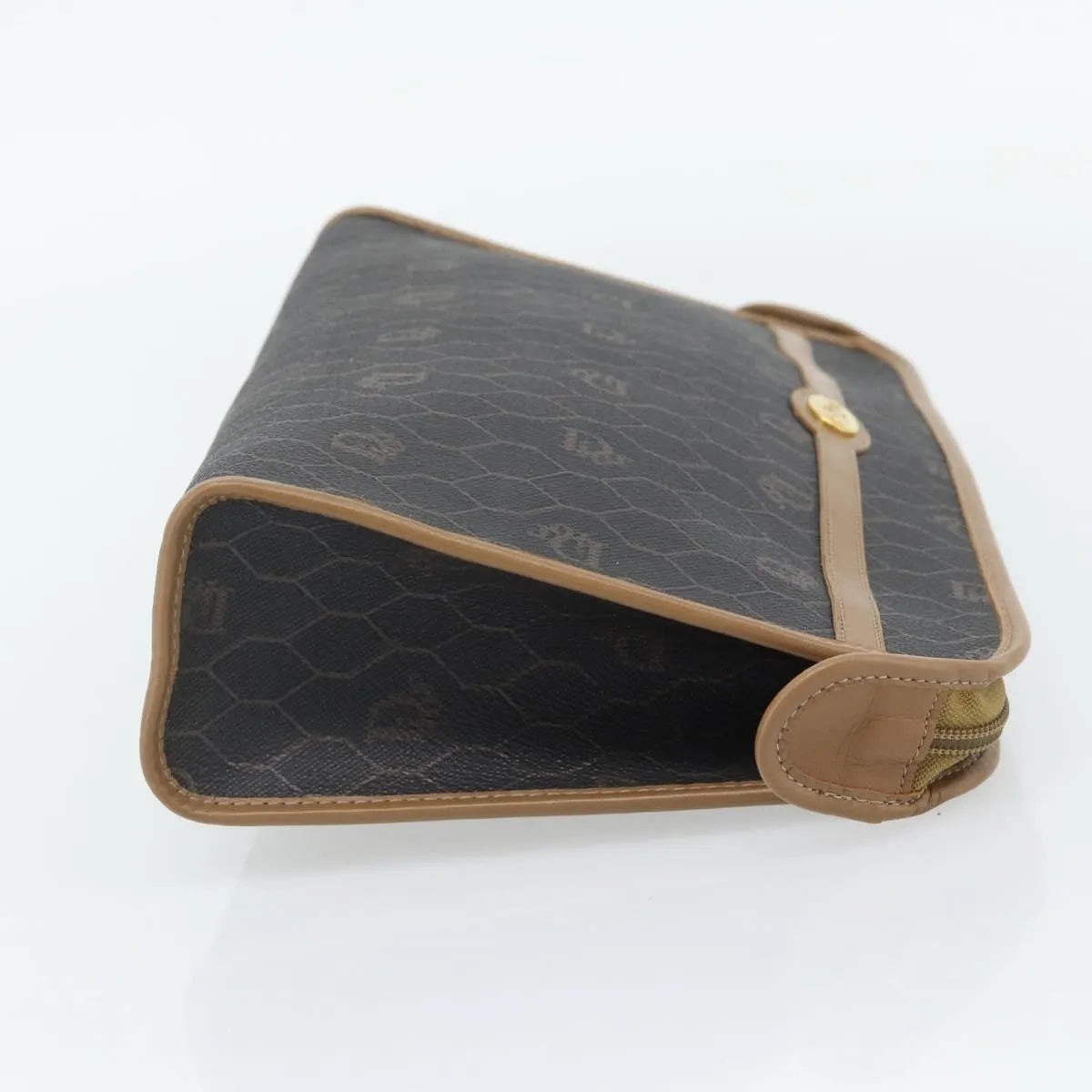 Christian Dior Vintage honeycomb clutch Canvas, Black, Canvas, Clutch