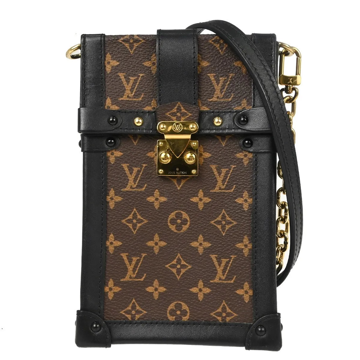 Louis Vuitton Vertical Trunk Pochette Monogram Canvas, Brown, Canvas, Clutch