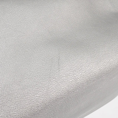 Christian Dior Open Bar Leather, Silver, Leather, Handbag