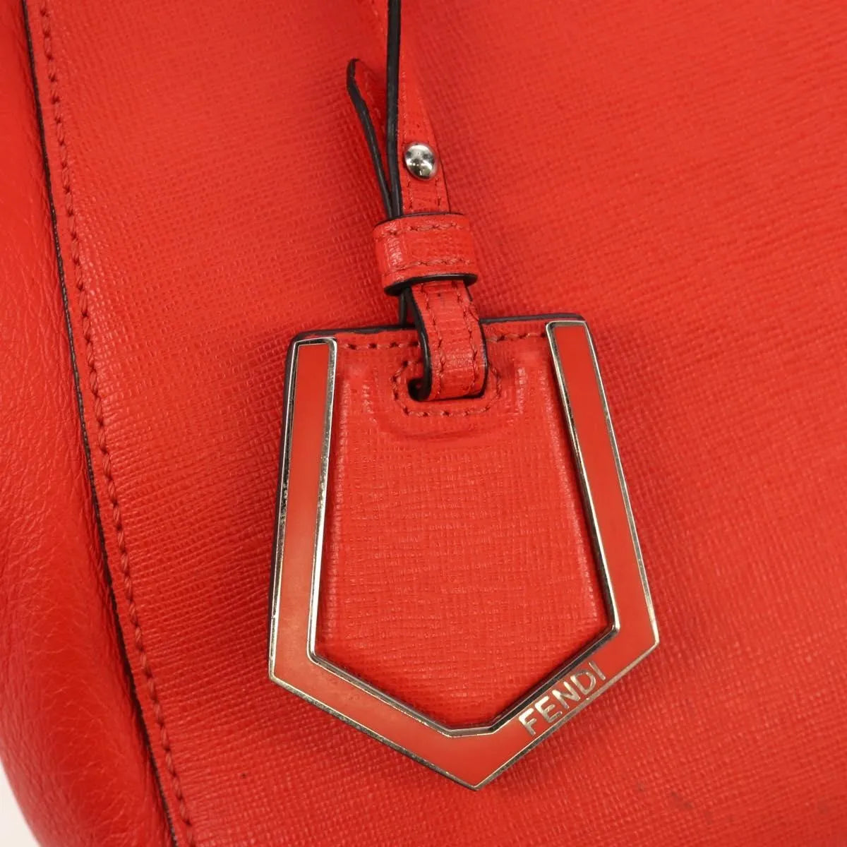 Fendi 2Jours Leather, Red, Leather, Tote Bag