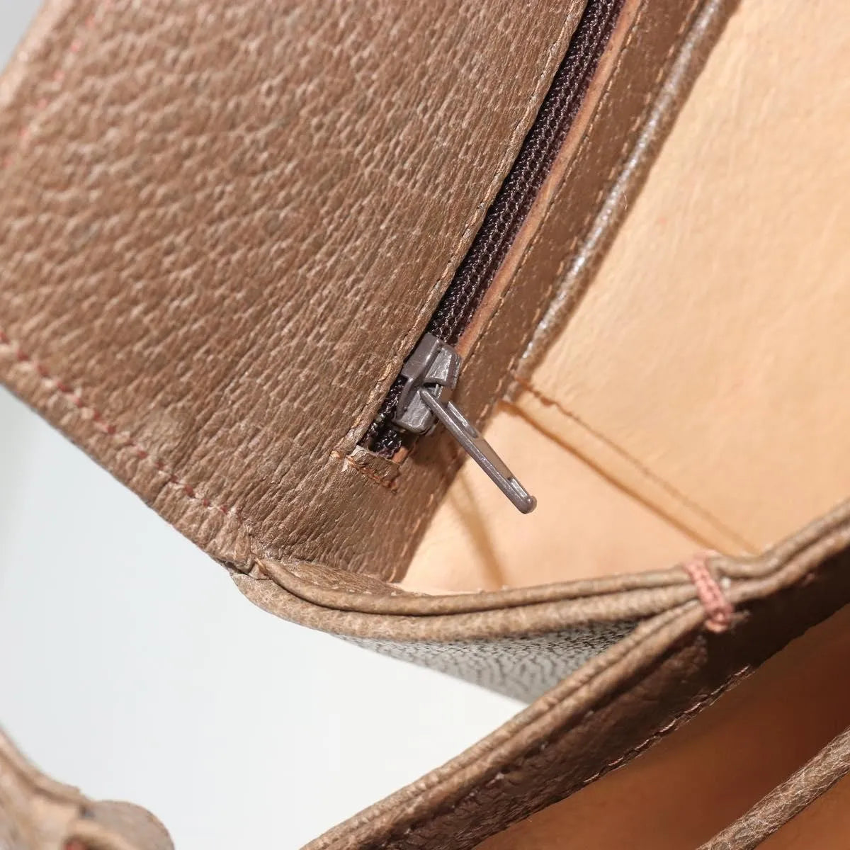 Gucci Vintage Convertible Box Leather, Brown, Leather, Handbag
