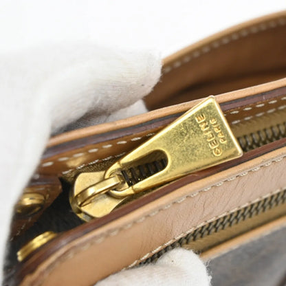 Celine Macadam Pochette Canvas and Leather, Brown, Canvas, Clutch