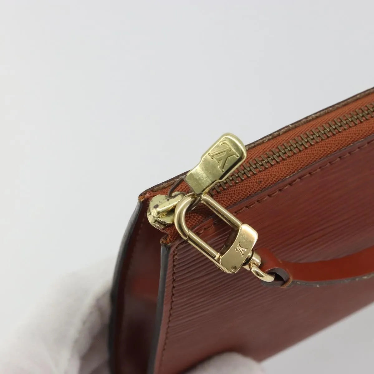 Louis Vuitton Pochette Accessoires Epi, Brown, Leather, Clutch