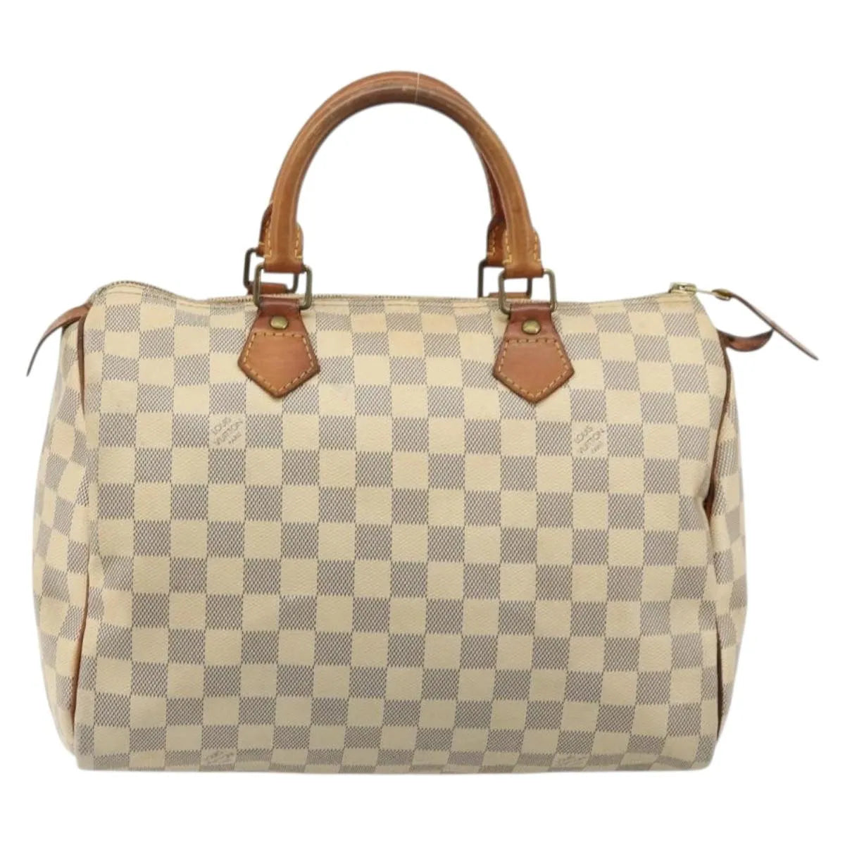 Louis Vuitton Speedy Damier, White, Canvas, Handbag
