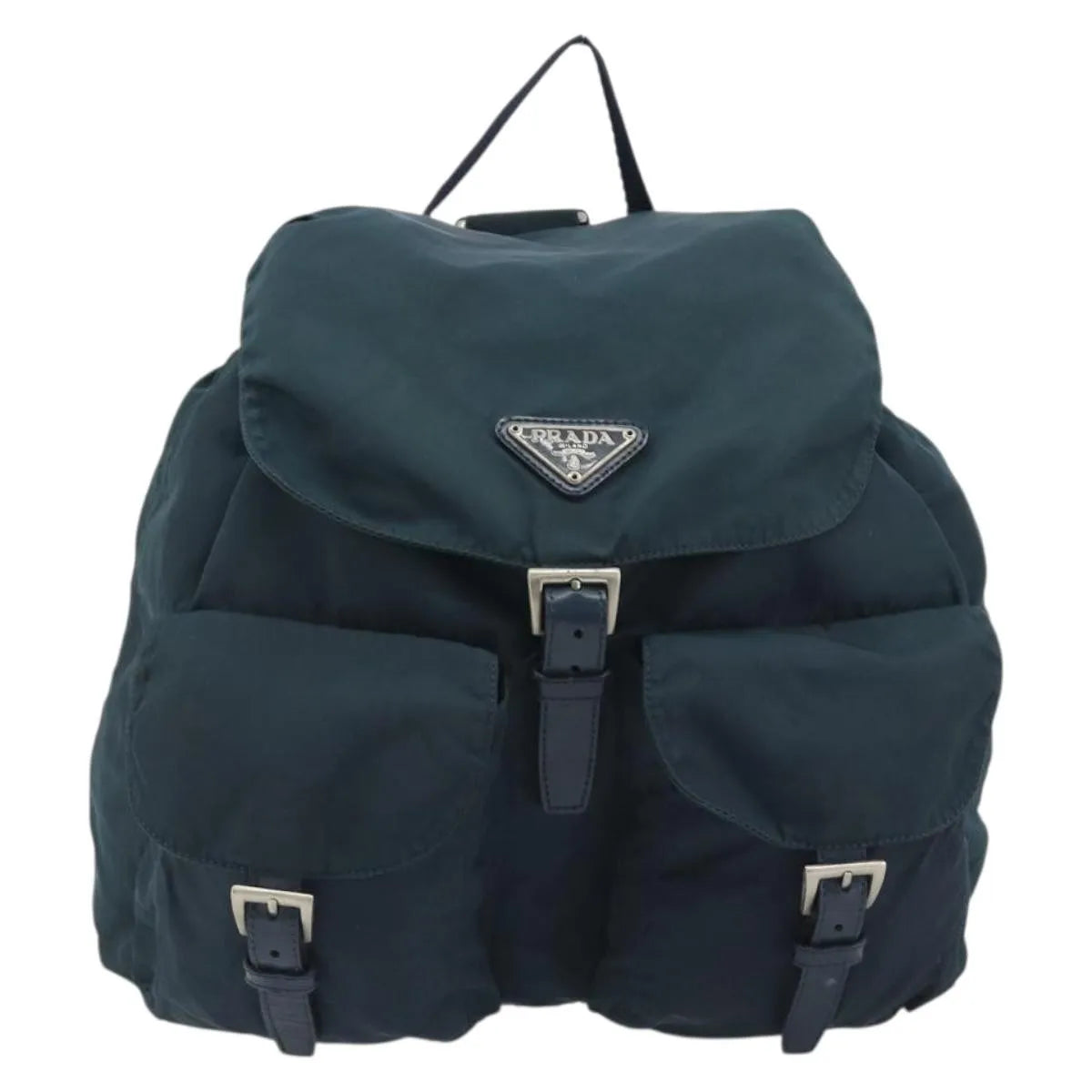 Prada Double Front Pocket Tessuto, Navy, Nylon, Backpack
