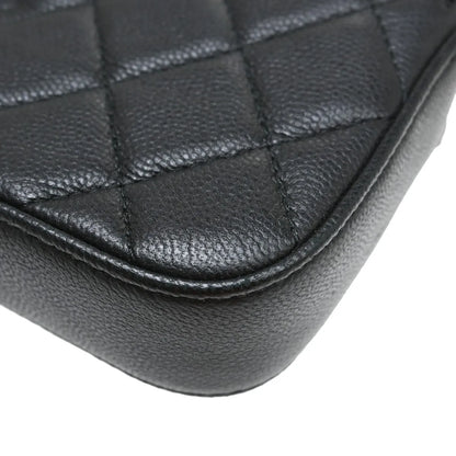 Chanel Diamond CC Double Zip Clutch with Chain Quilted Lambskin, Black, Leather, Shoulder Bag