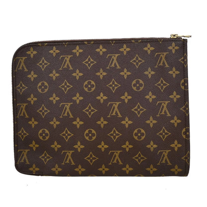 Louis Vuitton Poche Documents Monogram Canvas, Brown, Canvas, Clutch
