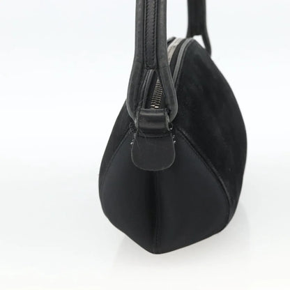 Salvatore Ferragamo Gancini Suede, Black, Suede, Shoulder Bag