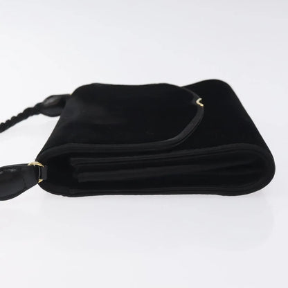 Gucci Vintage Flap Velvet, Black, Velvet, Shoulder Bag