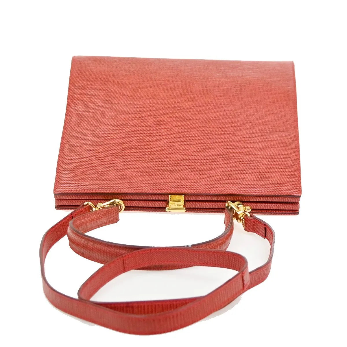 Fendi Vintage Top Handle Leather, Red, Leather, Tote Bag