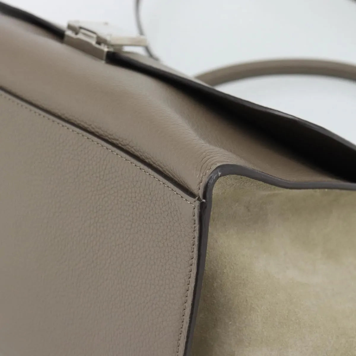 Celine Trapeze Leather with Suede, Gray, Leather, Handbag