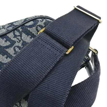 Christian Dior Vintage Trotteur Chain Canvas, Blue, Canvas, Shoulder Bag