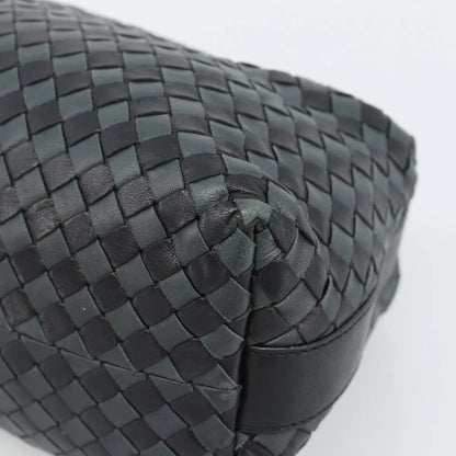 Bottega Veneta Handle Pouch Intrecciato Nappa, Black, Leather, Clutch