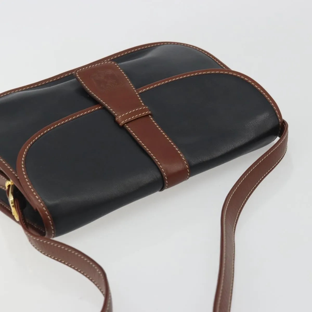 Celine Vintage Flap Leather, Black, Leather, Shoulder Bag