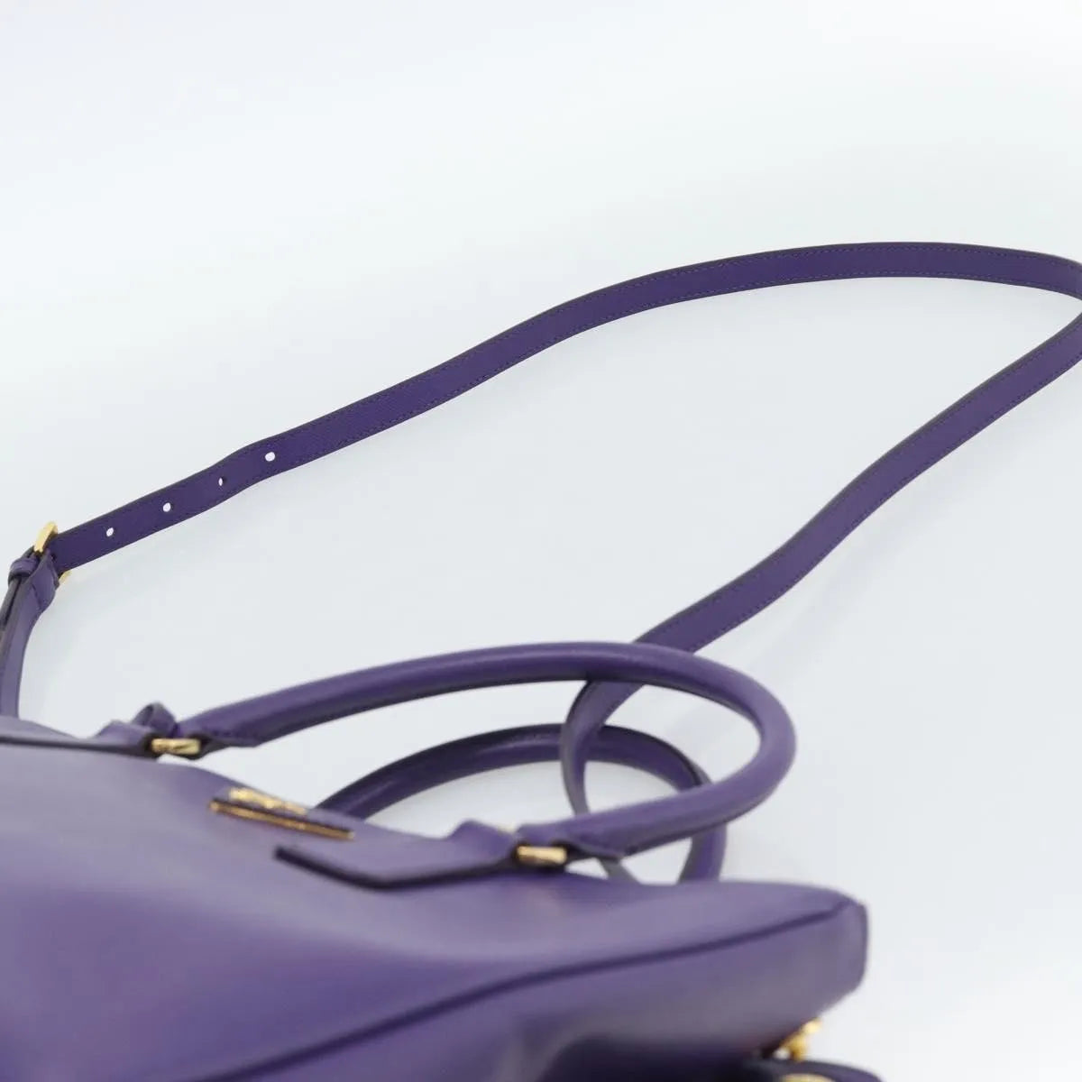 Prada Galleria Double Zip Tote Saffiano Leather, Purple, Leather, Handbag