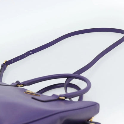 Prada Galleria Double Zip Tote Saffiano Leather, Purple, Leather, Handbag