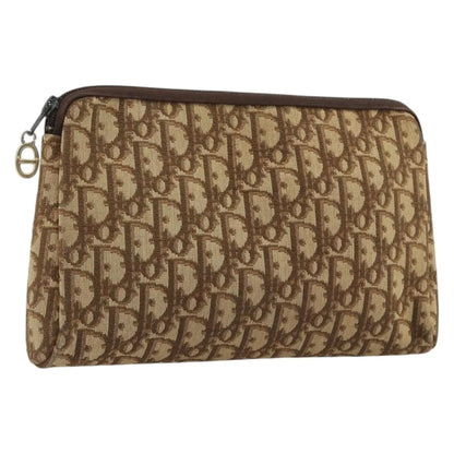 Christian Dior Vintage Trotter Canvas, Brown, Canvas, Clutch