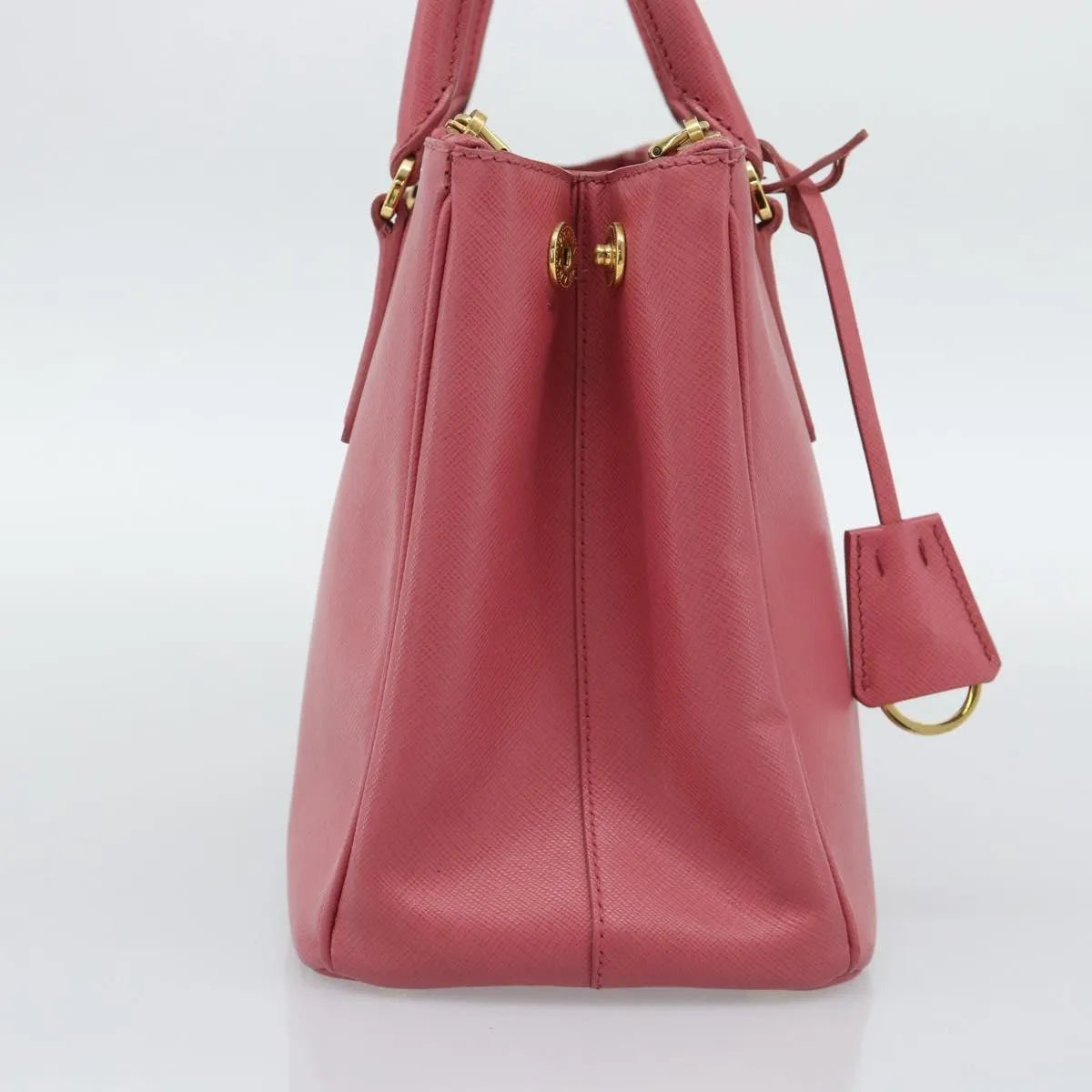 Prada Galleria Double Zip Tote Saffiano Leather, Pink, Leather, Handbag