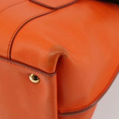 Salvatore Ferragamo Sookie Satchel Leather, Orange, Leather, Handbag