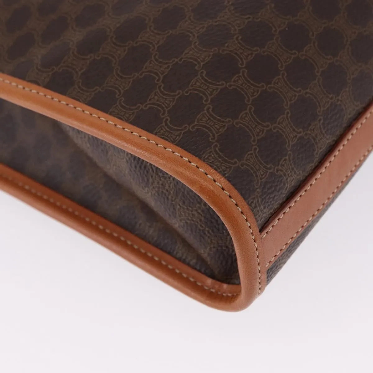 Celine Macadam Pochette Canvas and Leather, Brown, PVC, Clutch