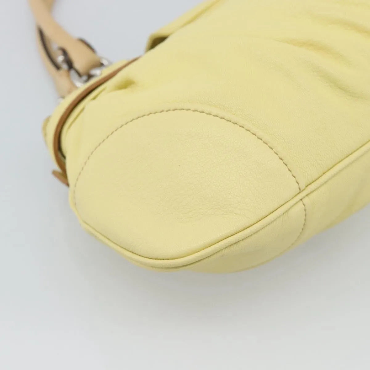 Salvatore Ferragamo Gancini Leather, Yellow, Leather, Handbag
