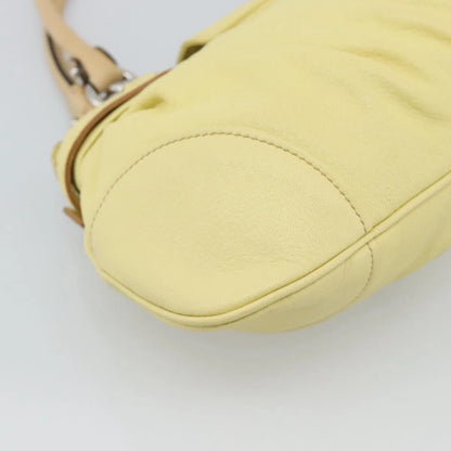 Salvatore Ferragamo Gancini Leather, Yellow, Leather, Handbag
