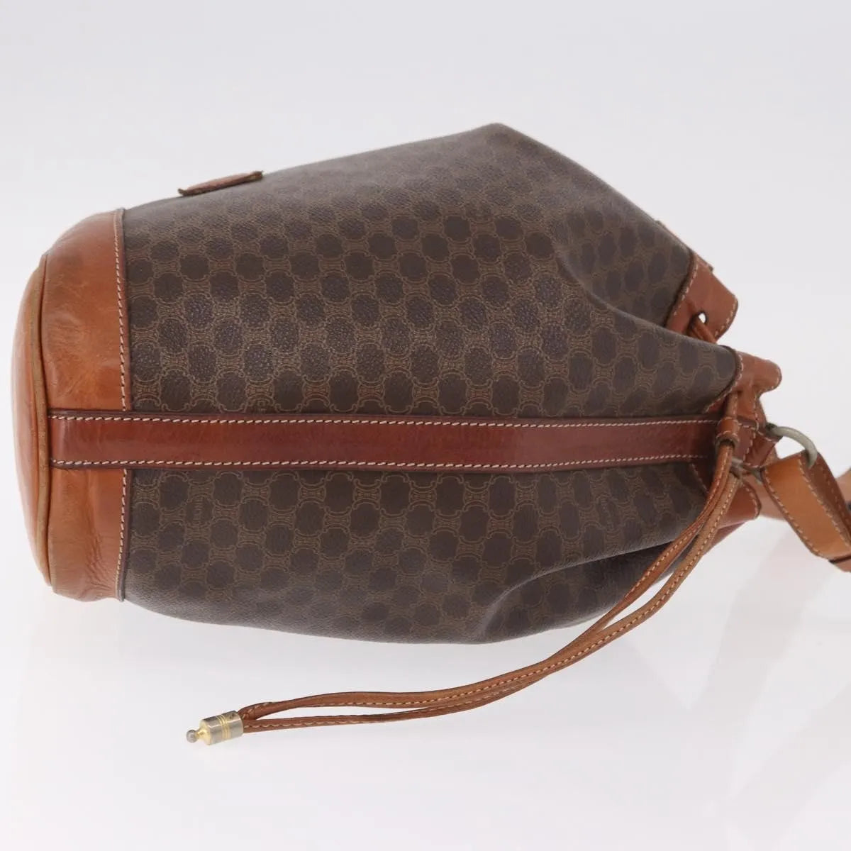 Celine Macadam Bucket Bag Canvas and Leather, Brown, PVC, Crossbody Bag