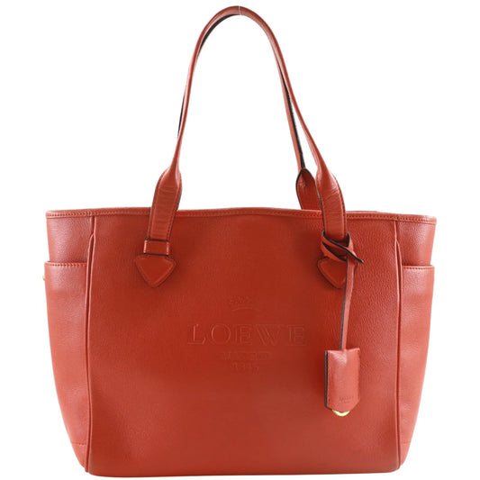 Loewe Heritage Tote Leather, Red, Leather, Tote Bag