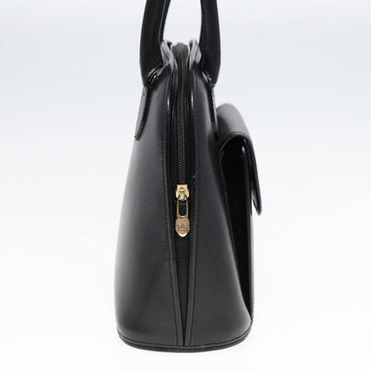 Celine Circle Logo Leather, Black, Leather, Handbag