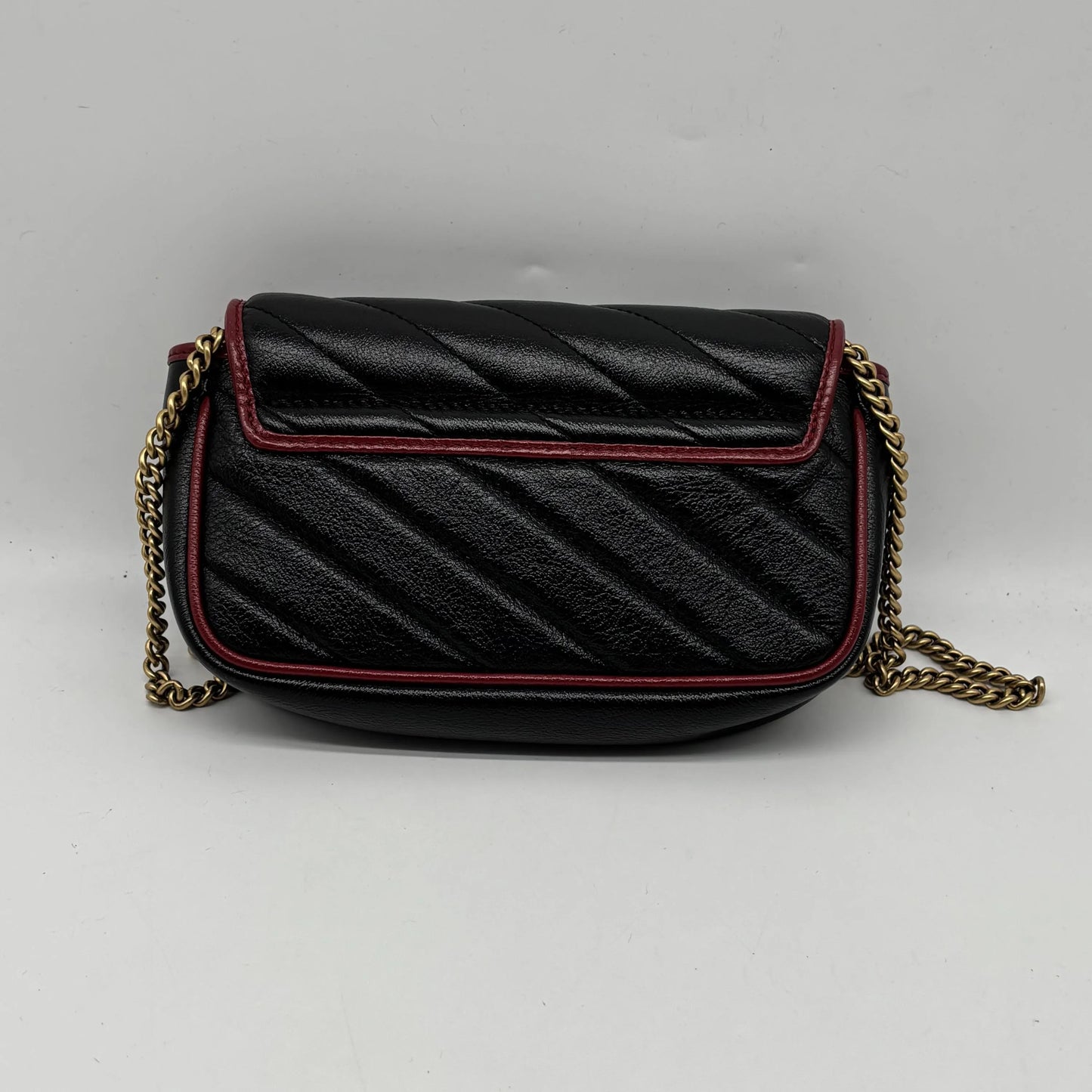 Gucci GG Marmont Chain Flap Matelasse Leather, Black, Leather, Crossbody Bag