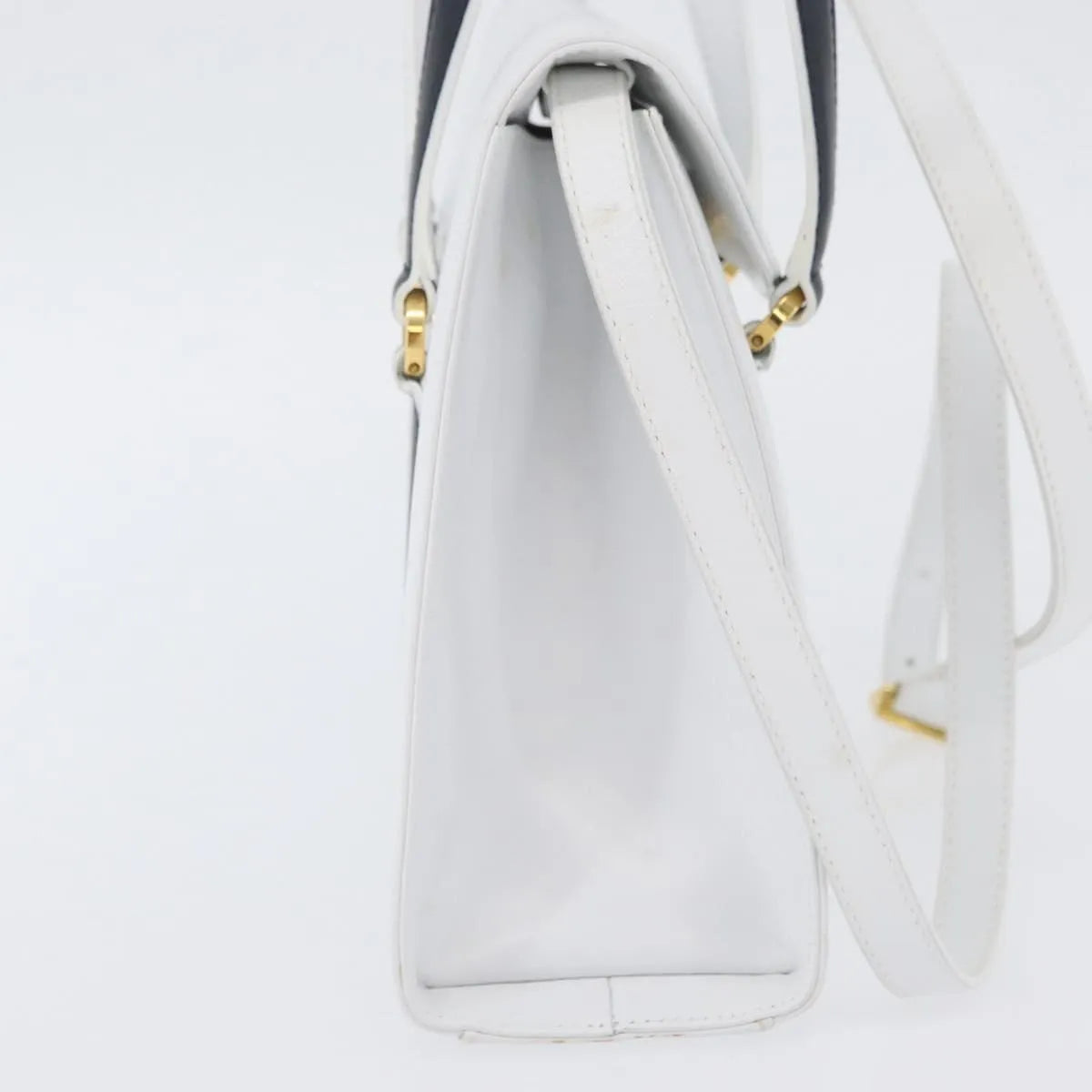Salvatore Ferragamo Vintage Top handle Leather, White, Leather, Handbag