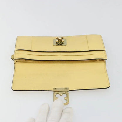 Chloe Marcie Continental Leather, Yellow, Leather, Wallet