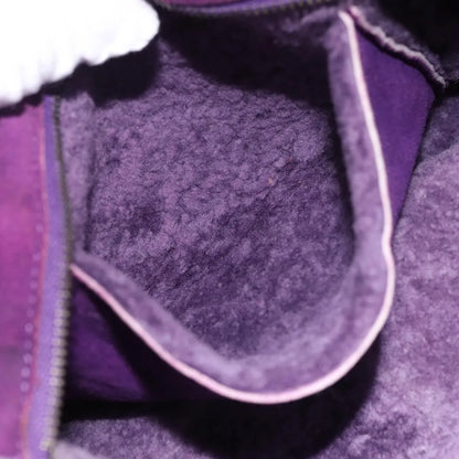 Chanel CC Logo Shearling and Suede, Purple, Suede, Shoulder Bag