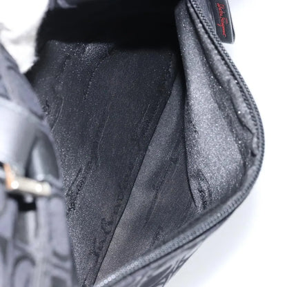 Salvatore Ferragamo Gancini Tote Gancini Canvas, Black, Nylon, Tote Bag