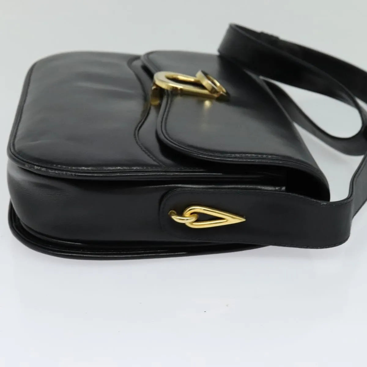 Gucci Vintage Leather, Black, Leather, Shoulder Bag