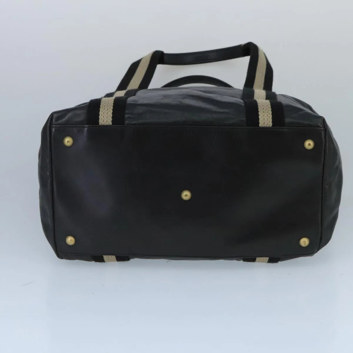 Bally Vintage Leather, Black, Leather, Tote Bag