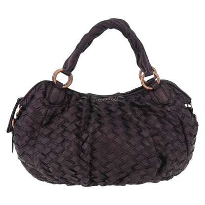 Miu Miu Hobo Woven Leather, Purple, Leather, Handbag