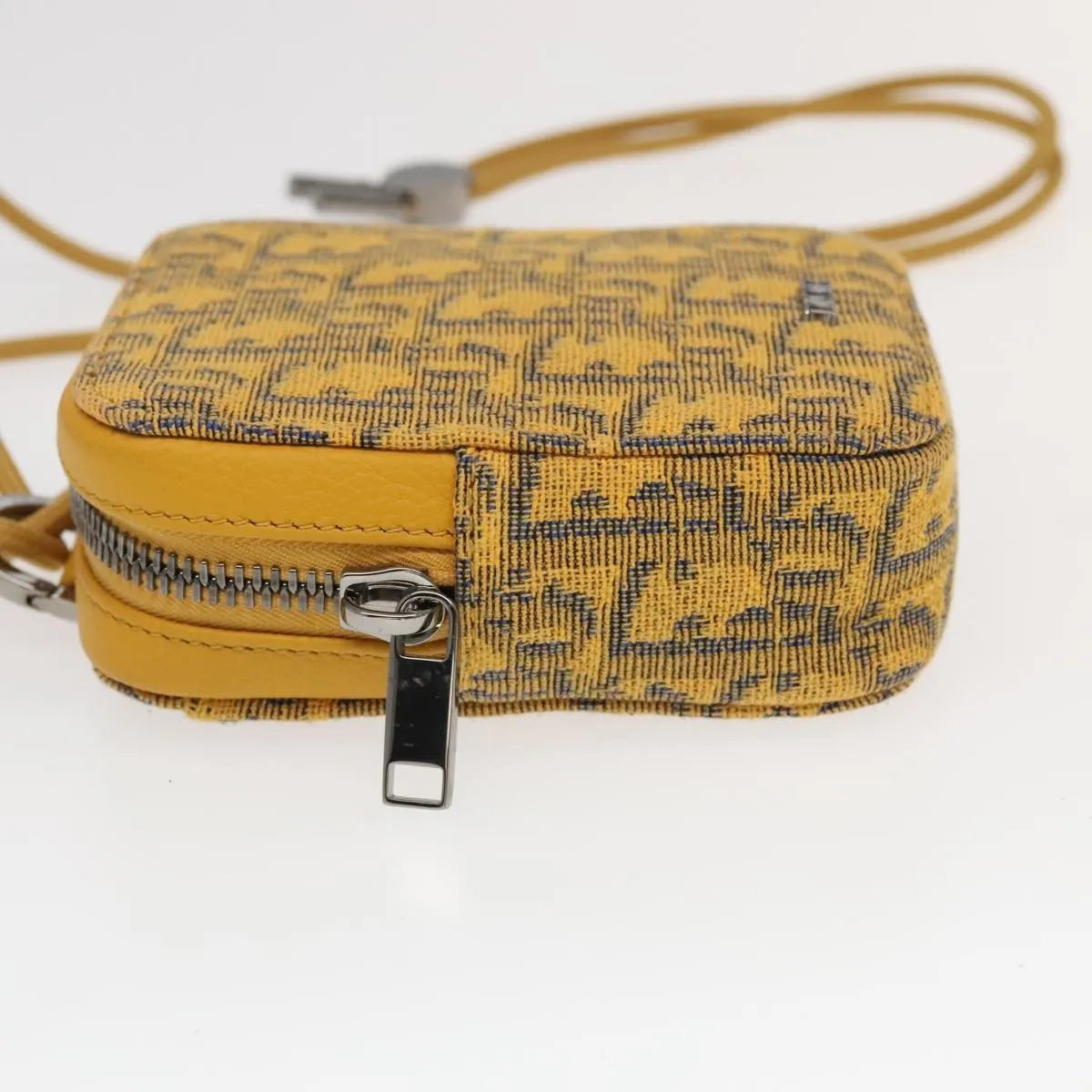 Christian Dior Vintage Trotter Canvas, Yellow, Canvas, Clutch