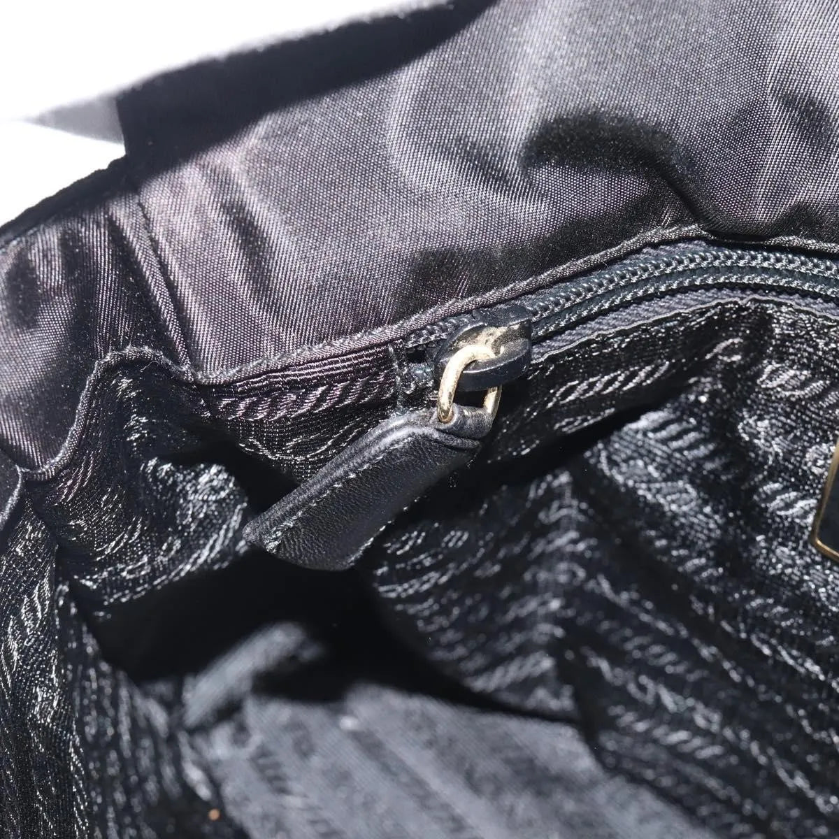 Prada Vintage Nappa Chain Tote Leather, Black, Leather, Shoulder Bag